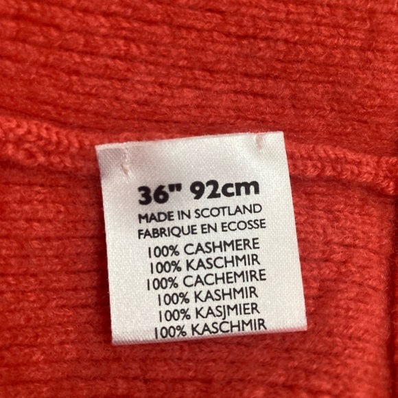 Johnstons Scotland Cashmere Pullover Sweater Jumper Quarter Snap Women’s Coral - Picture 7 of 9
